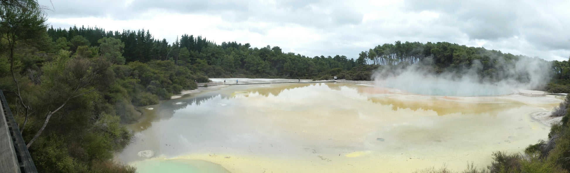 The colourful Artist's Palette geothermal area in Wai-O-Tapu, Rotorua, New Zealand.